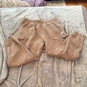 Nike Tan Jogger Sweatpants Elastic Waistband